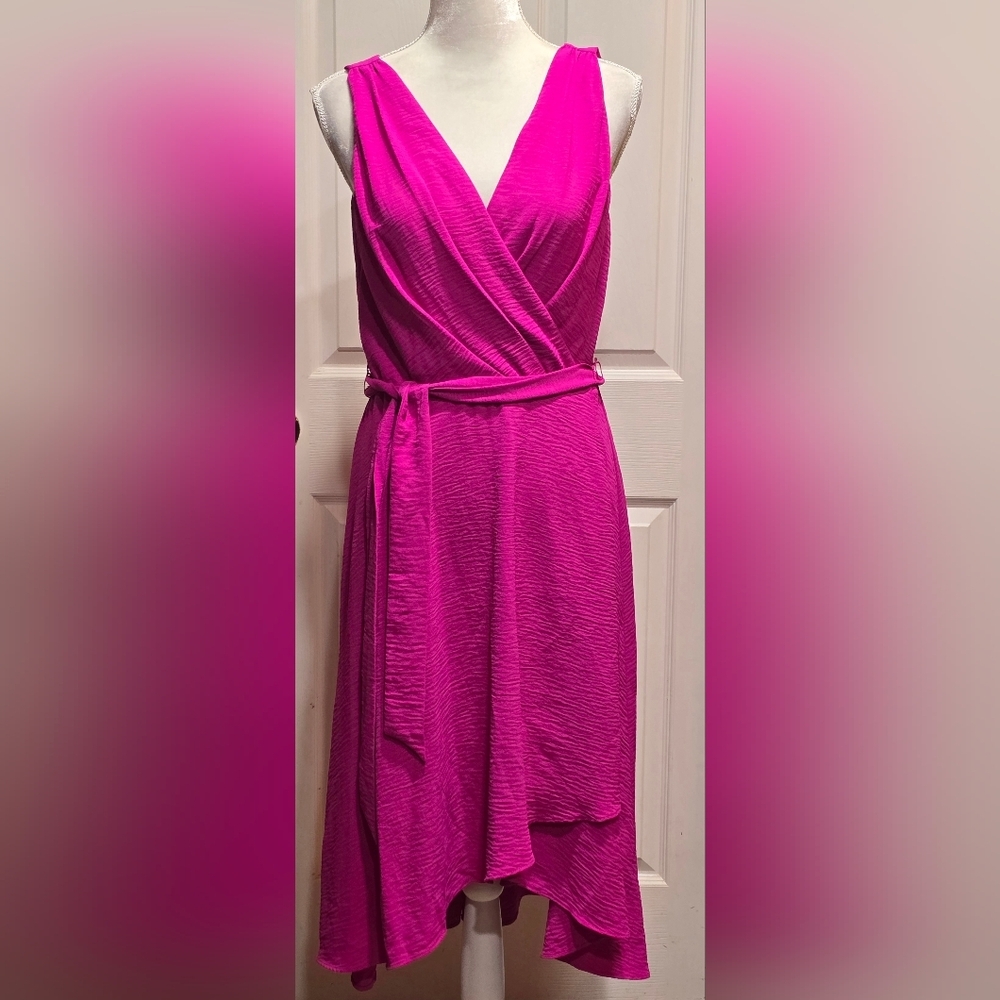 DKNY Pink Faux Wrap Dress - Picture 3 of 15